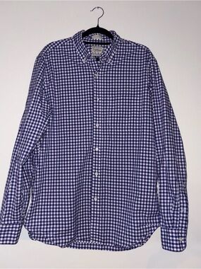 J.Crew, Blue, White And Purple Checkered Button Down Men’s Shirt Size Medium